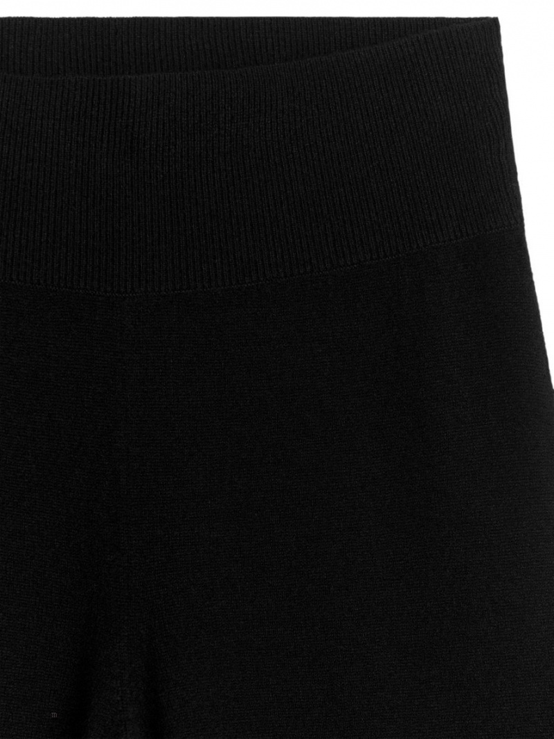 Pantaloni Arket Largi Cashmere Dama Negrii | Romania-OZAM84201