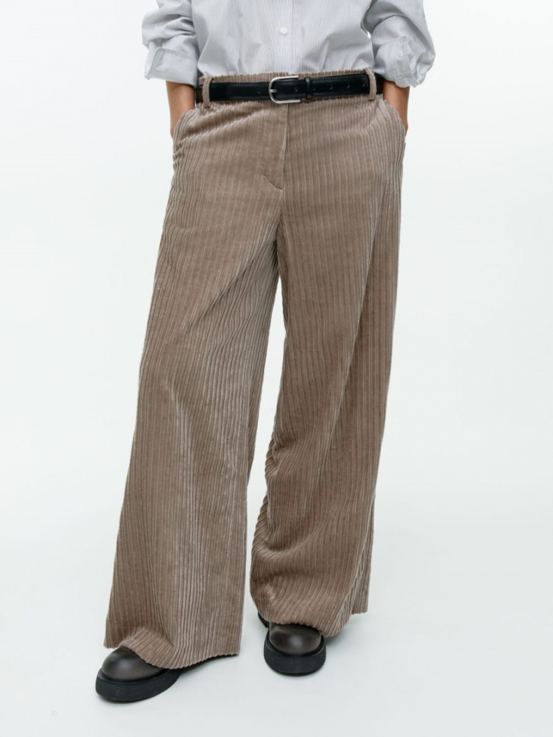 Pantaloni Arket Largi Corduroy Dama Gri | Romania-VLTA17846