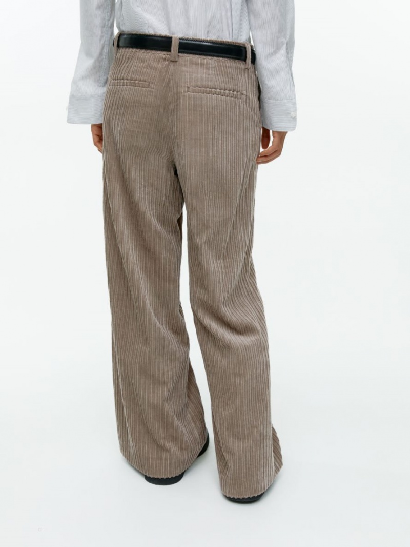 Pantaloni Arket Largi Corduroy Dama Gri | Romania-VLTA17846