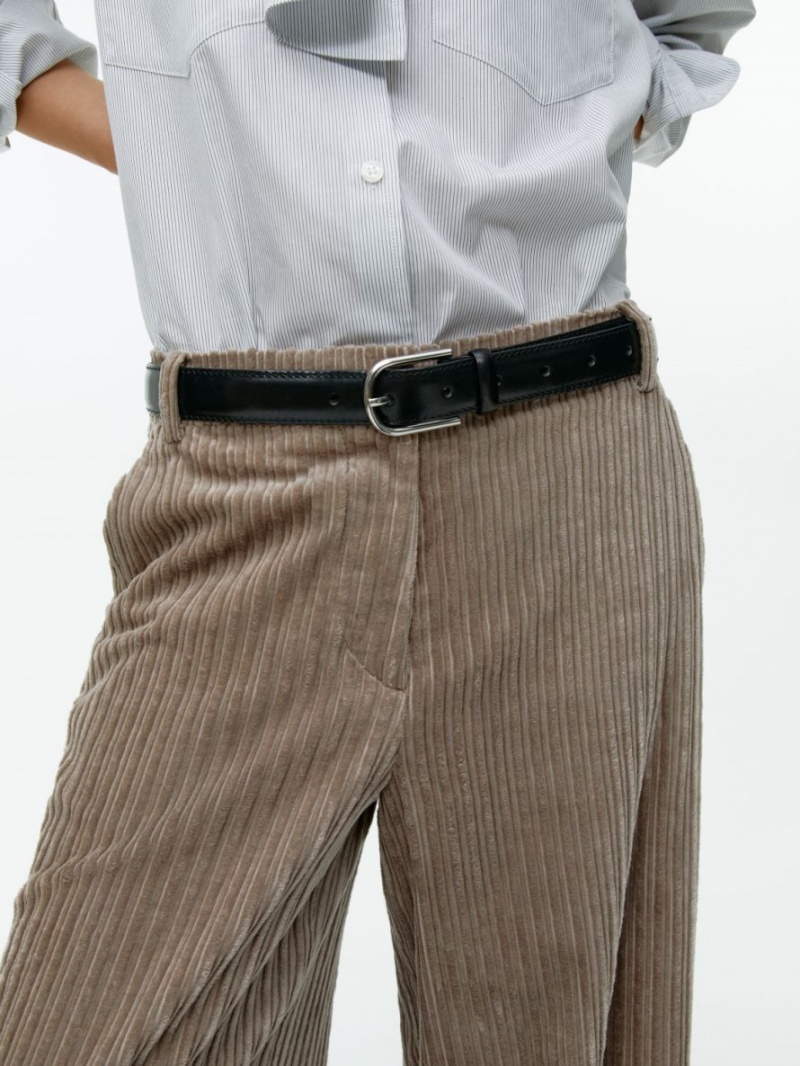 Pantaloni Arket Largi Corduroy Dama Gri | Romania-VLTA17846