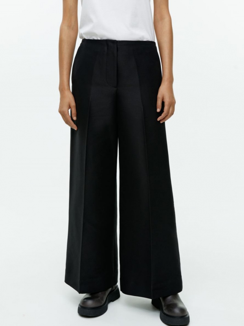 Pantaloni Arket Largi Dama Negrii | Romania-VYZS10476