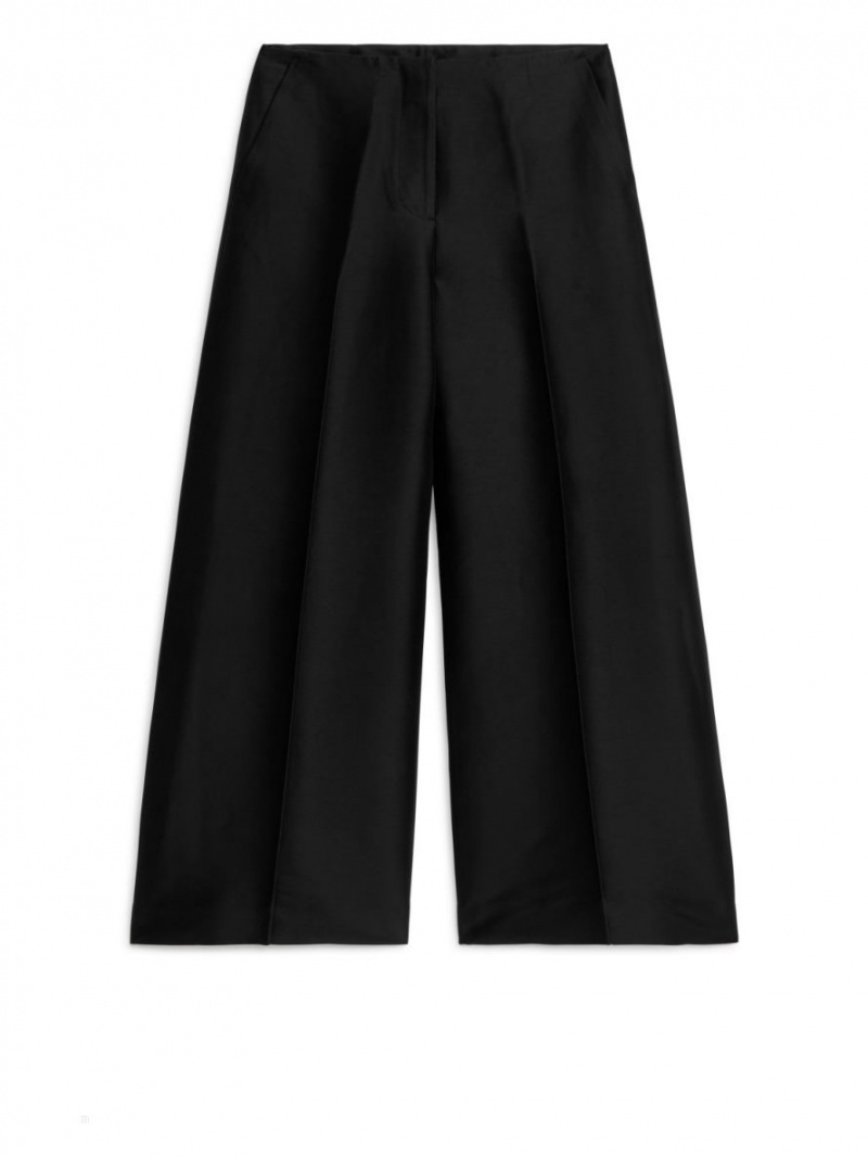 Pantaloni Arket Largi Dama Negrii | Romania-VYZS10476