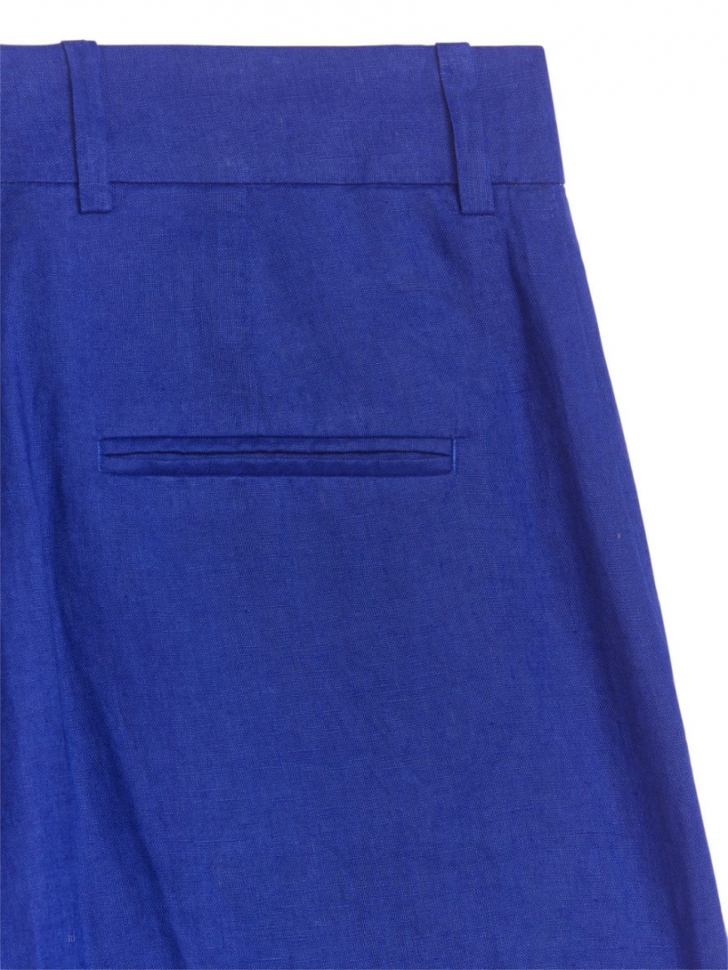 Pantaloni Arket Largi Linen Dama Albastri Deschis | Romania-GZRY87536