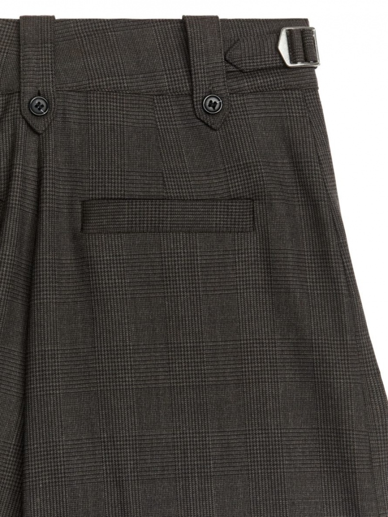 Pantaloni Arket Largi Lână-Blend Dama Maro Inchis | Romania-VFYQ12504