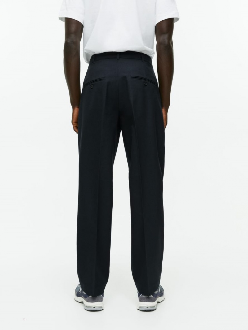 Pantaloni Arket Largi Lână Barbati Negrii | Romania-ERZJ81296