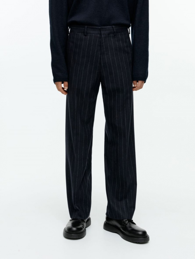 Pantaloni Arket Largi Lână Blend Barbati Bleumarin | Romania-XEOD25937