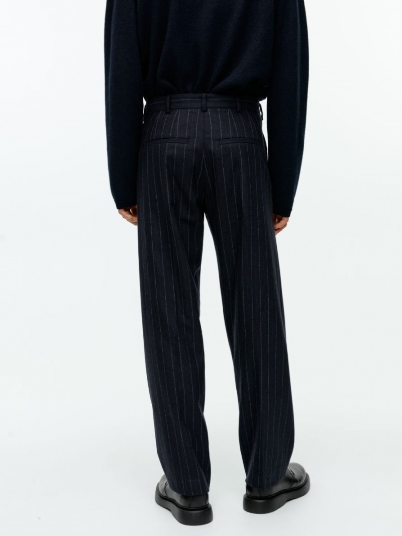 Pantaloni Arket Largi Lână Blend Barbati Bleumarin | Romania-XEOD25937