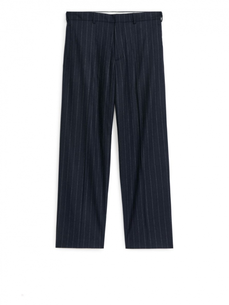 Pantaloni Arket Largi Lână Blend Barbati Bleumarin | Romania-XEOD25937
