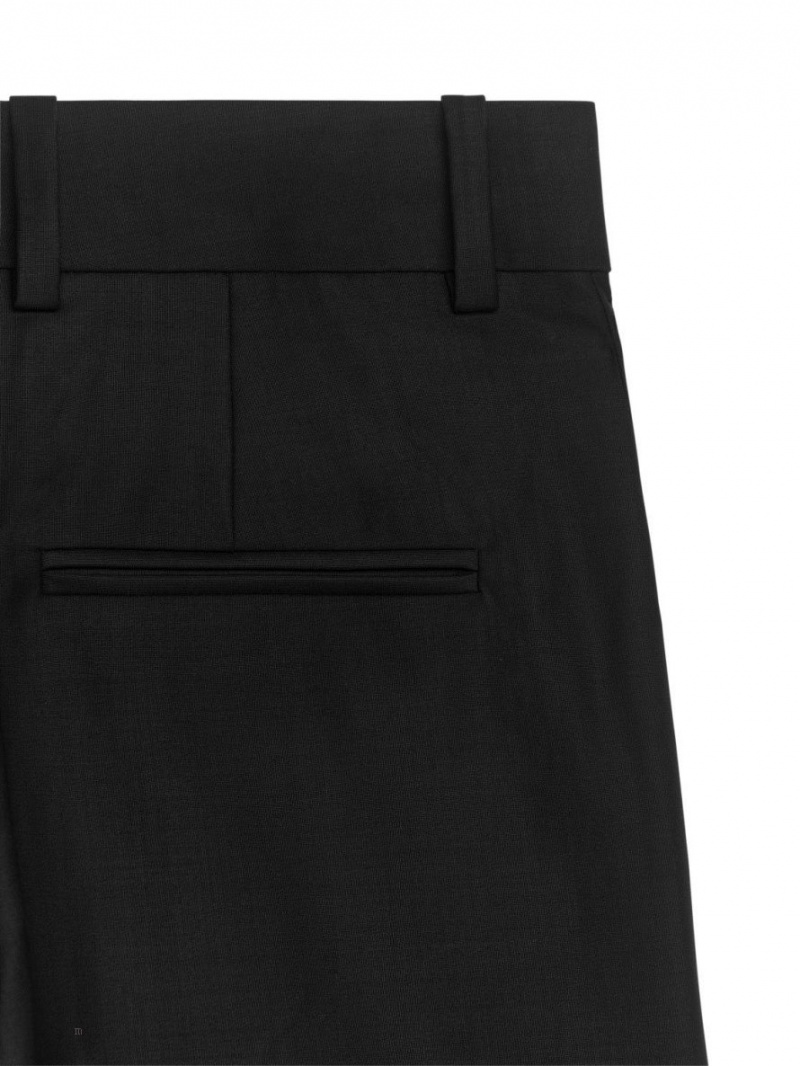 Pantaloni Arket Largi Lână Blend Dama Negrii | Romania-TJYE93046