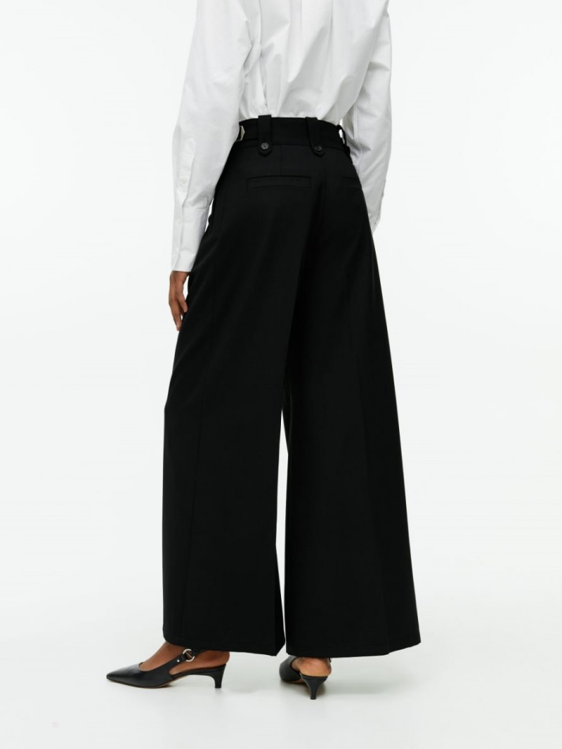 Pantaloni Arket Largi Twill Dama Negrii | Romania-HVPR80752