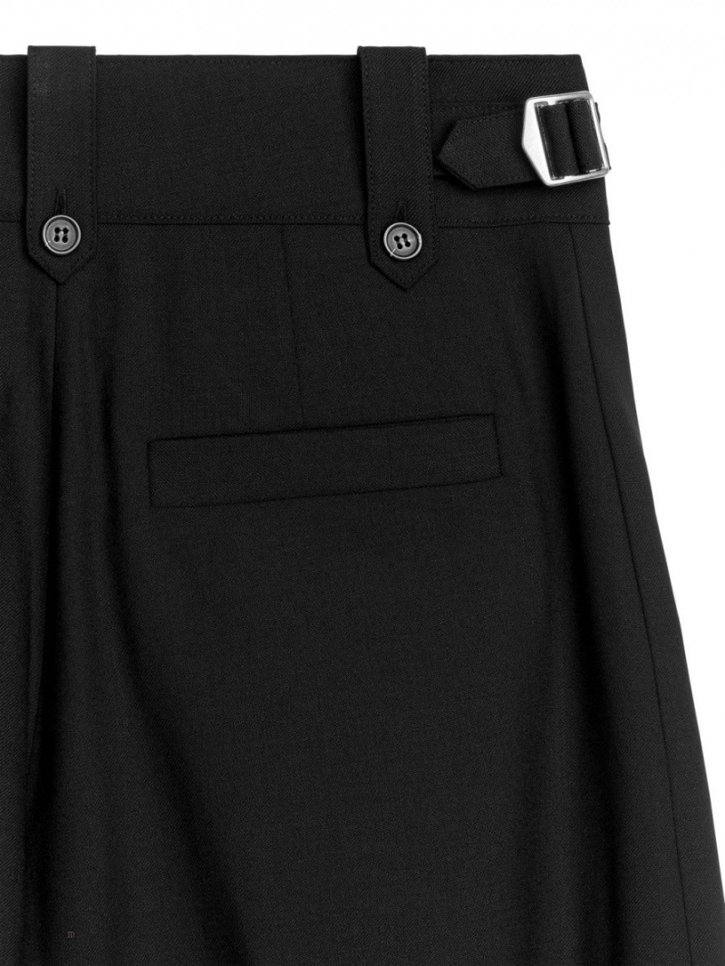 Pantaloni Arket Largi Twill Dama Negrii | Romania-HVPR80752