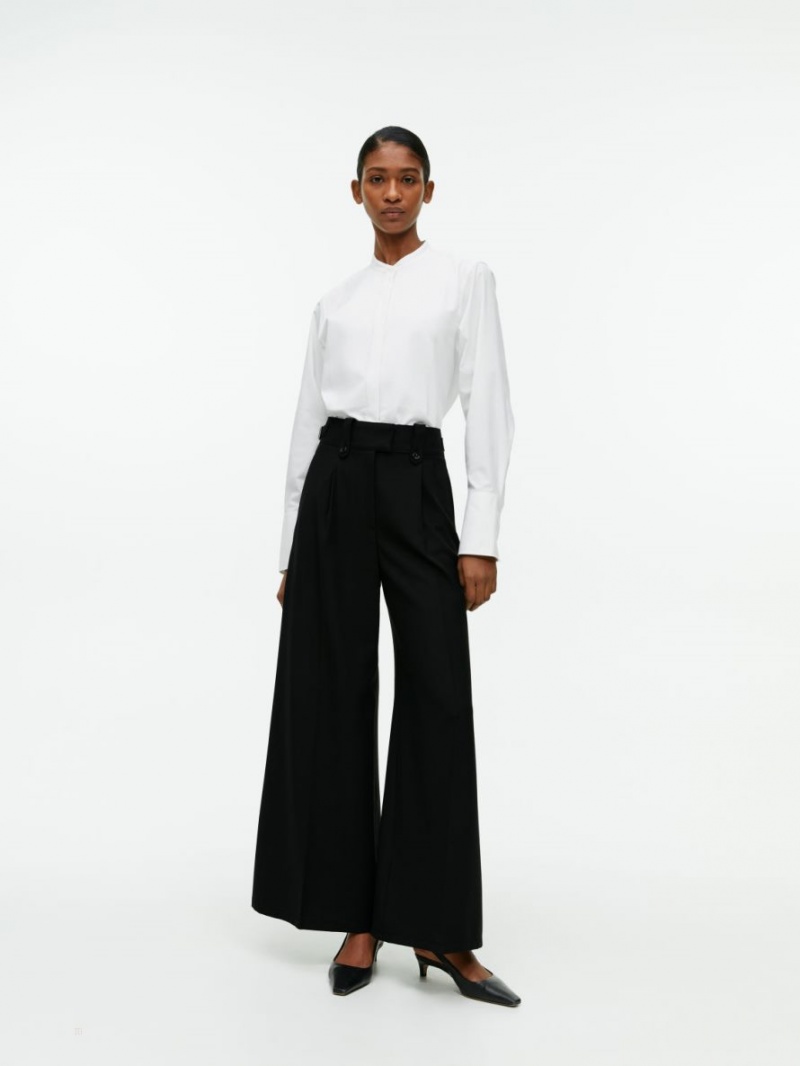 Pantaloni Arket Largi Twill Dama Negrii | Romania-HVPR80752