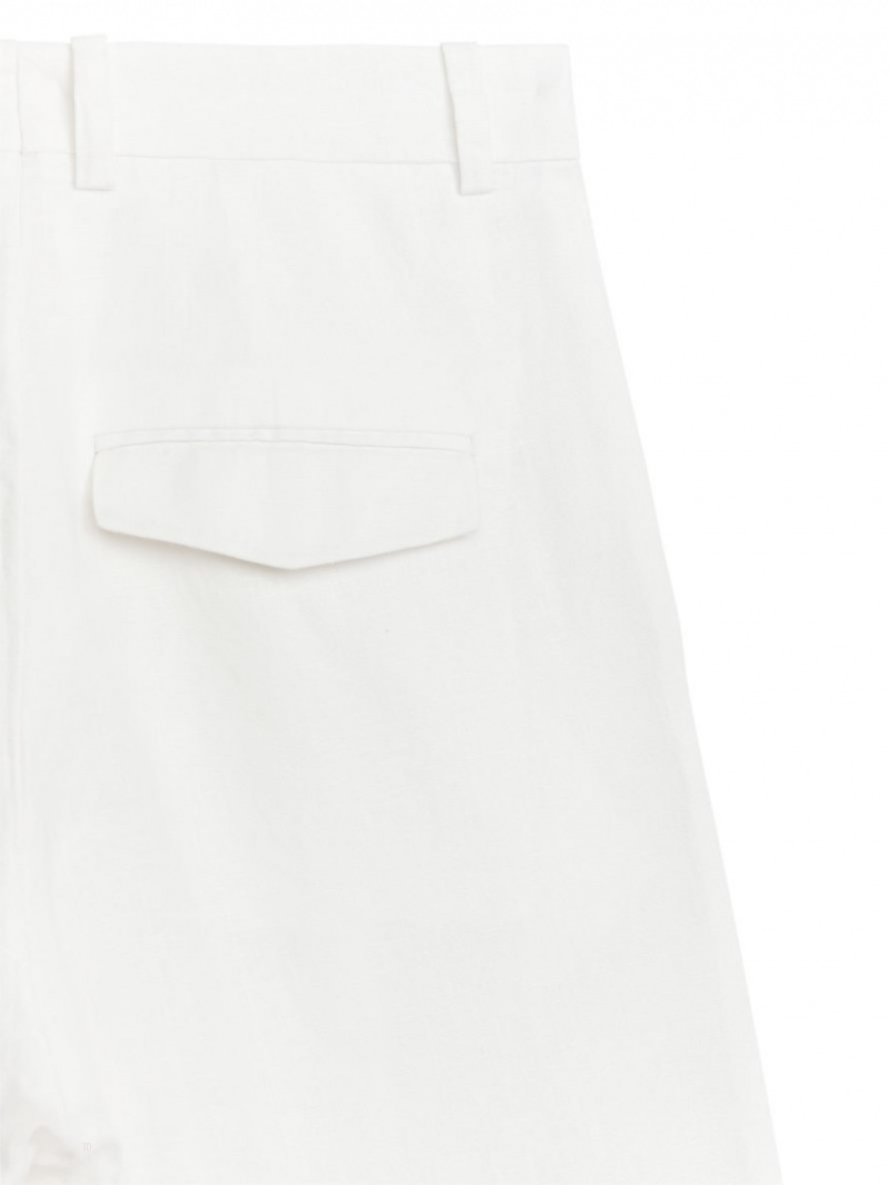 Pantaloni Arket Linen Dama Albi | Romania-MZLV92176