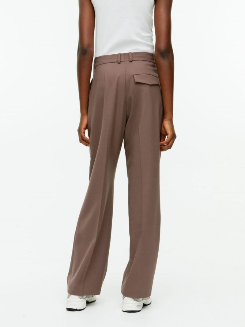 Pantaloni Arket Lână Blend Twill Dama Maro | Romania-LBCE94281