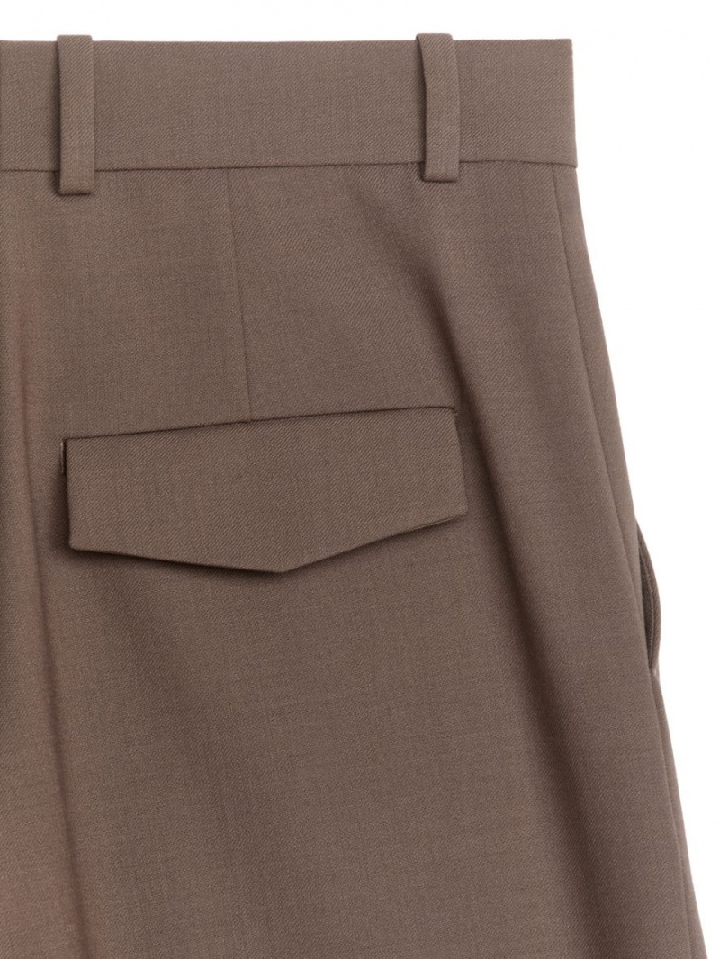 Pantaloni Arket Lână Blend Twill Dama Maro | Romania-LBCE94281