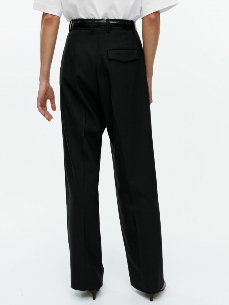 Pantaloni Arket Lână Blend Twill Dama Negrii | Romania-NUQE27395