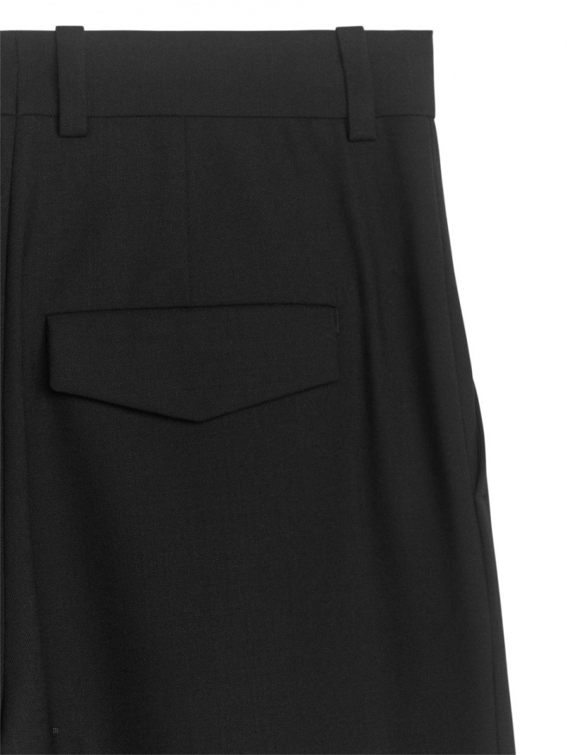 Pantaloni Arket Lână Blend Twill Dama Negrii | Romania-NUQE27395