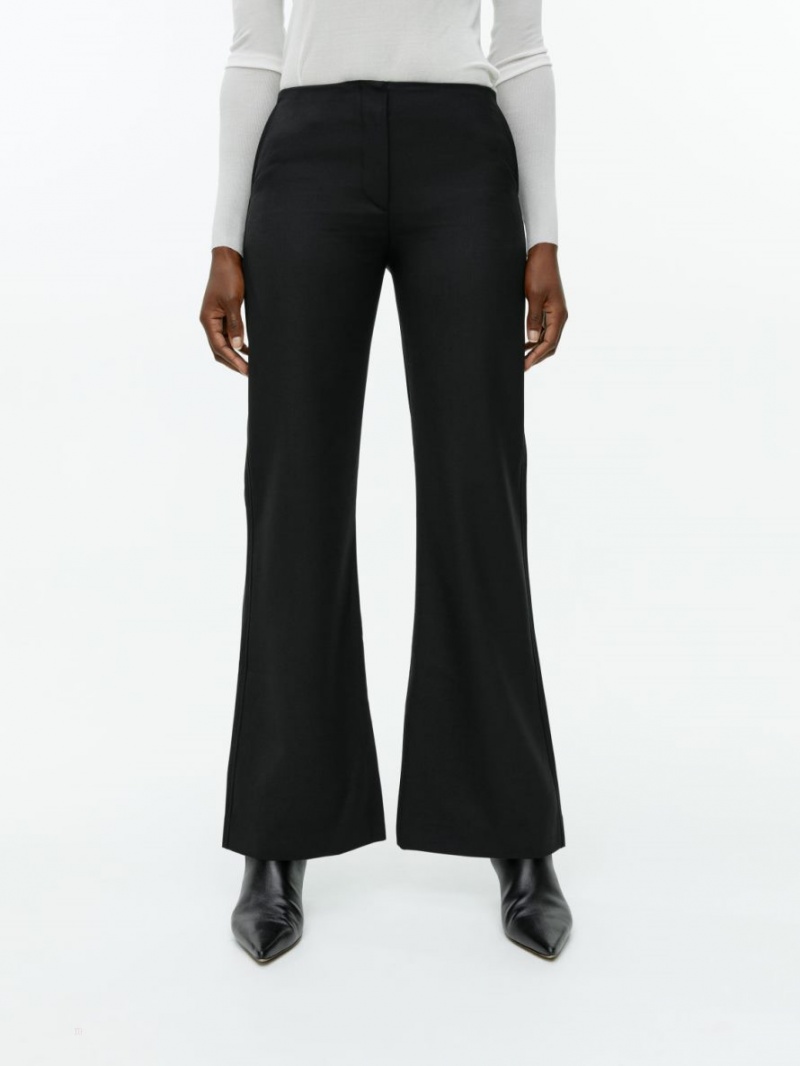 Pantaloni Arket Lână Blend Twill Dama Negrii | Romania-QYRZ87235