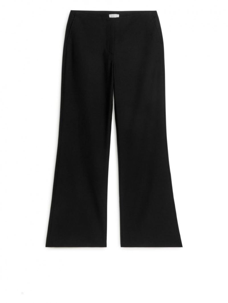 Pantaloni Arket Lână Blend Twill Dama Negrii | Romania-QYRZ87235
