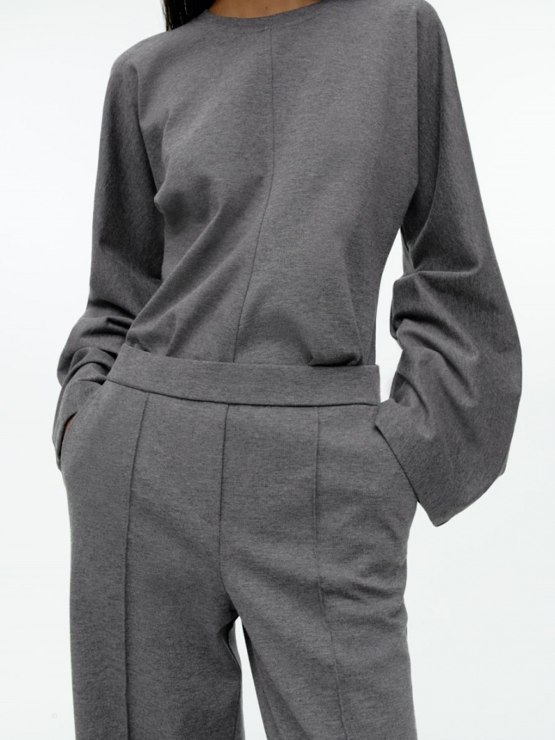Pantaloni Arket Lână Jersey Dama Gri | Romania-PHVT39061