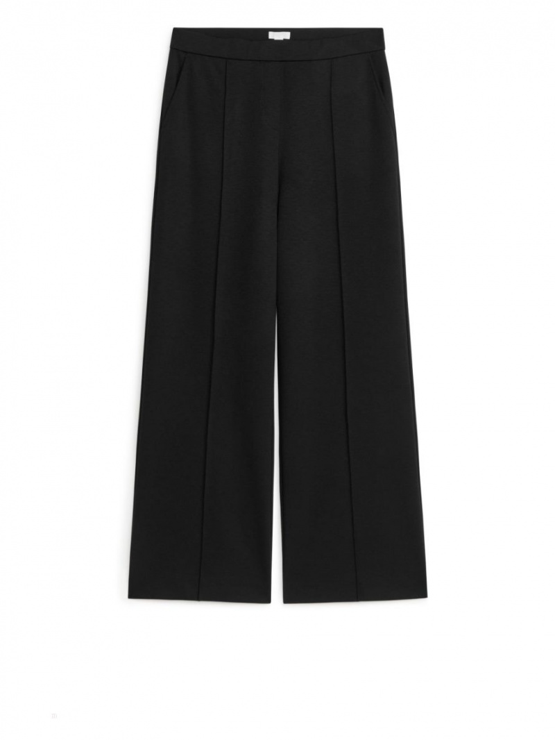 Pantaloni Arket Lână Jersey Dama Negrii | Romania-JKFP89471