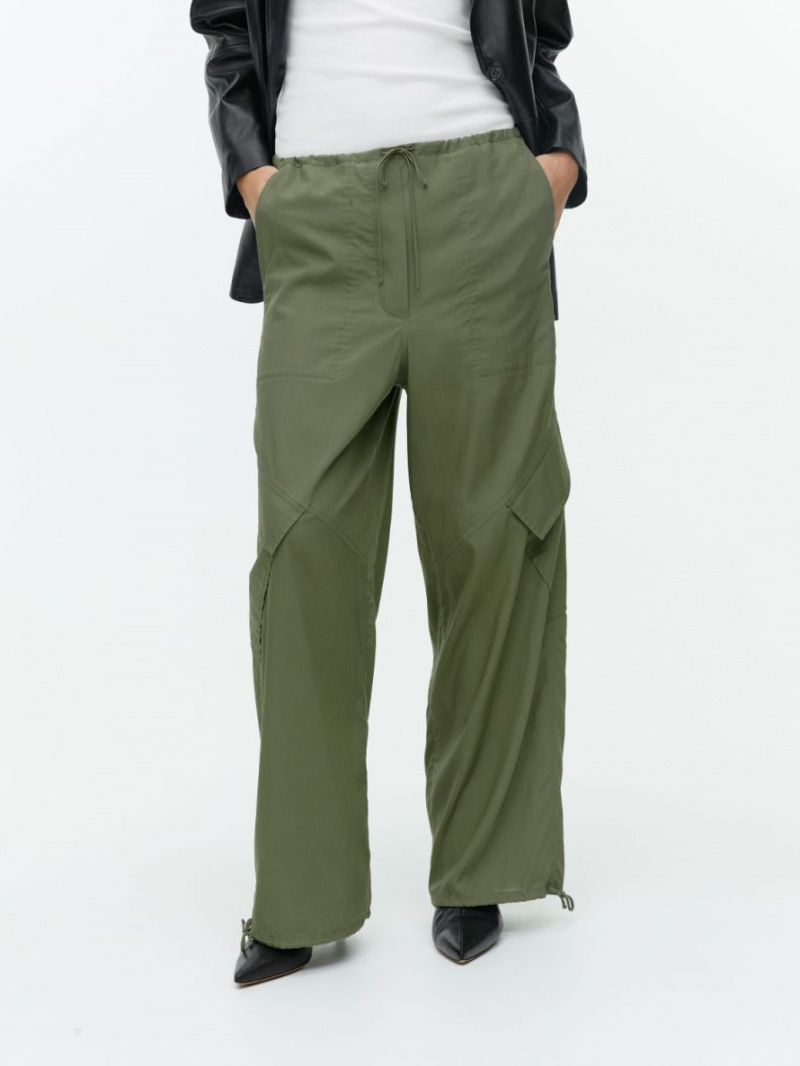 Pantaloni Arket Lyocell Blend Cargo Dama Kaki Verzi | Romania-VGXL92607
