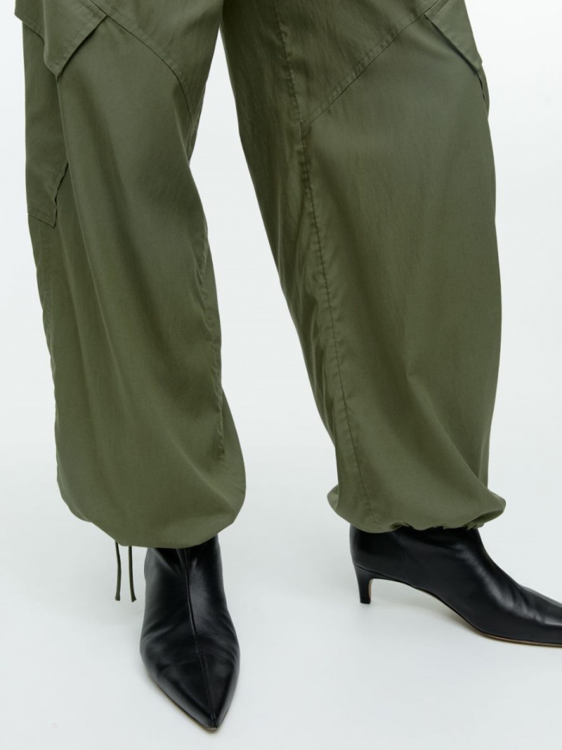 Pantaloni Arket Lyocell Blend Cargo Dama Kaki Verzi | Romania-VGXL92607