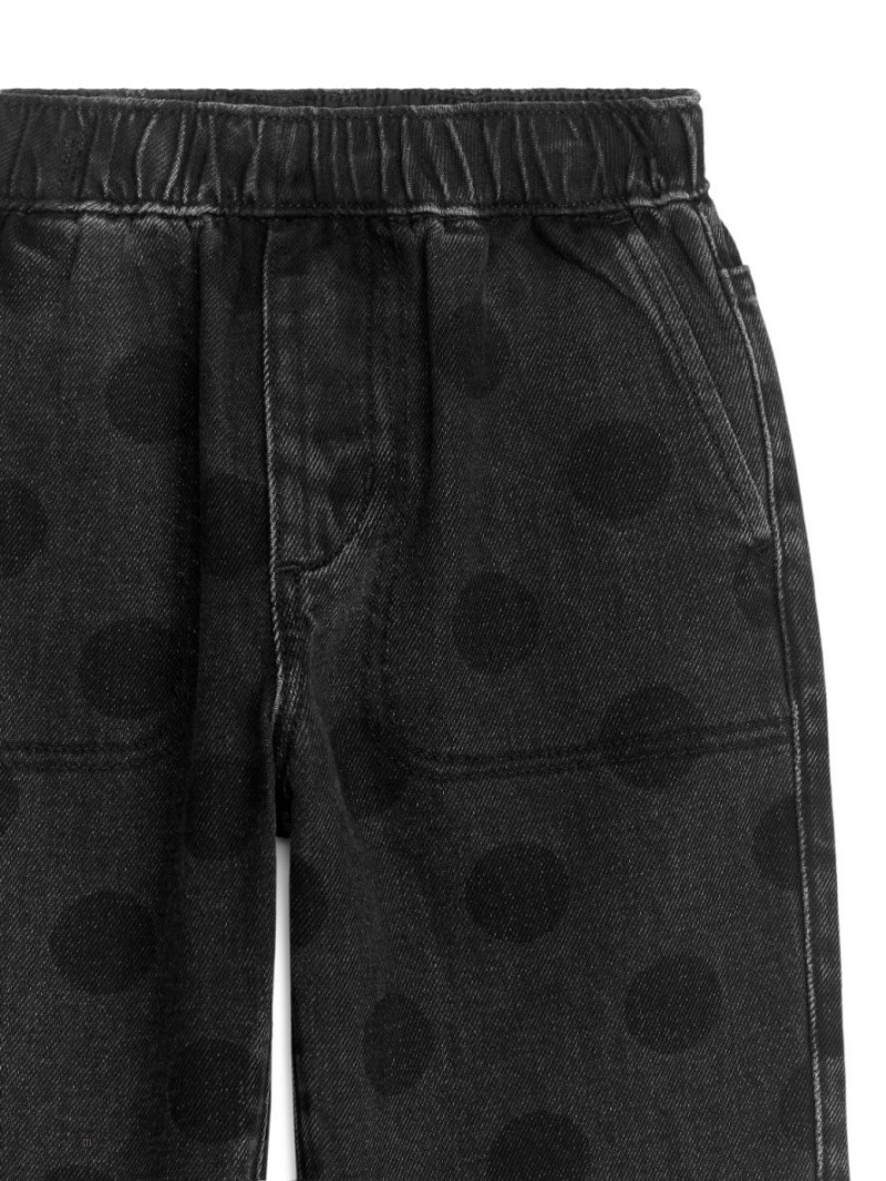 Pantaloni Arket Pull-on Denim Baieti Negrii | Romania-QNPD68245
