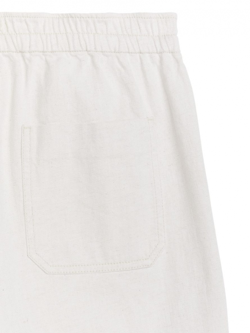Pantaloni Arket Relaxed Bumbac Linen Barbati Albi | Romania-ZTXM36890