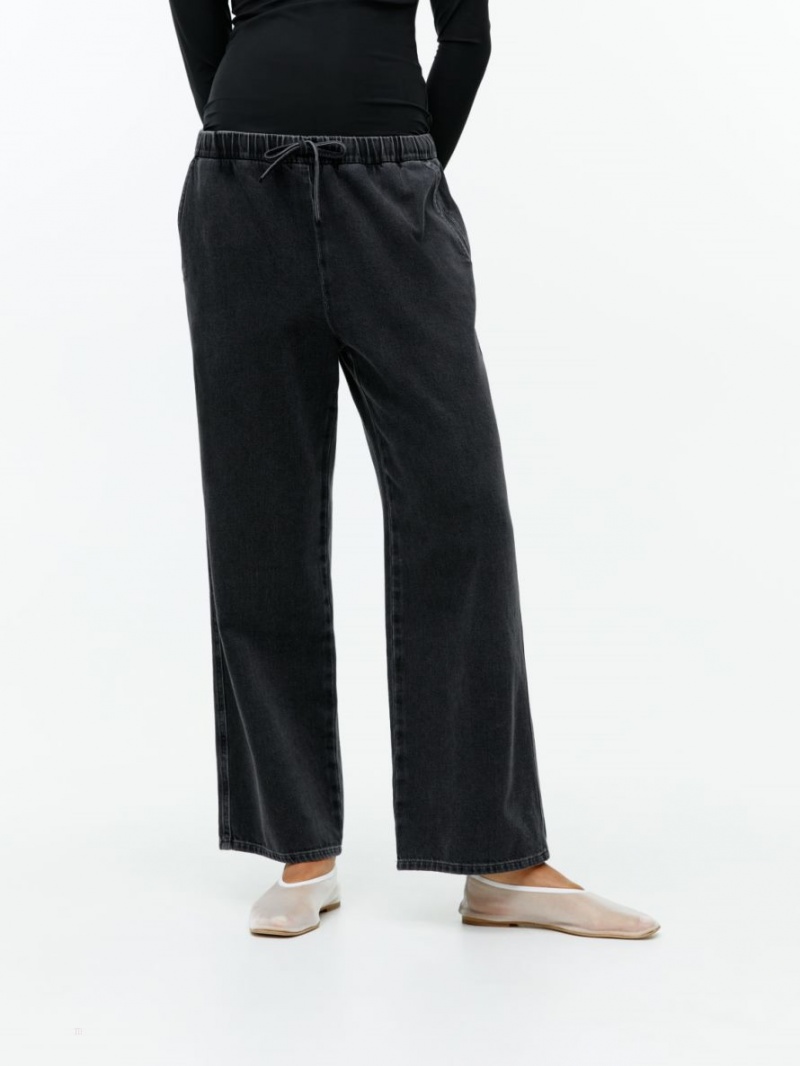 Pantaloni Arket Relaxed Denim Dama Negrii | Romania-PYJX80641