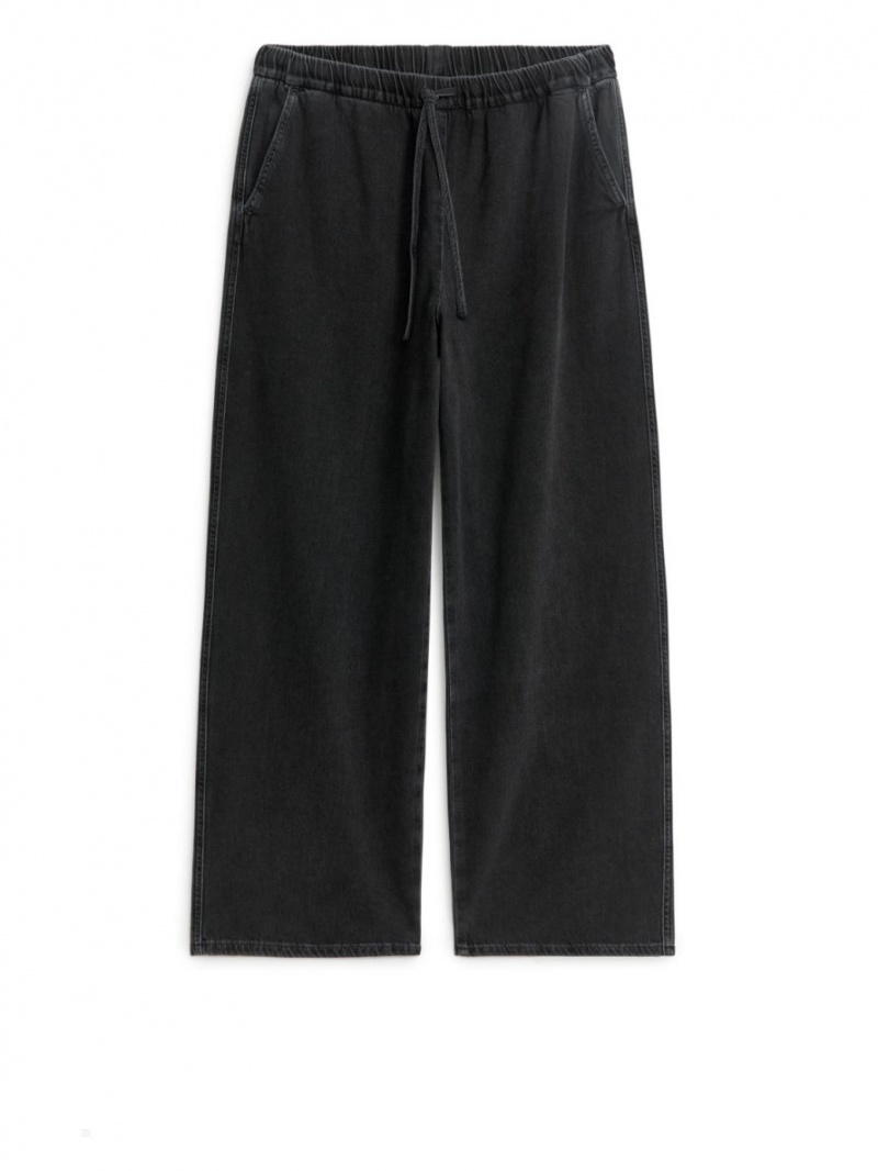 Pantaloni Arket Relaxed Denim Dama Negrii | Romania-PYJX80641
