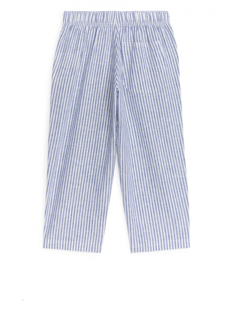 Pantaloni Arket Relaxed Linen Baieti Albastri | Romania-IZUV17908