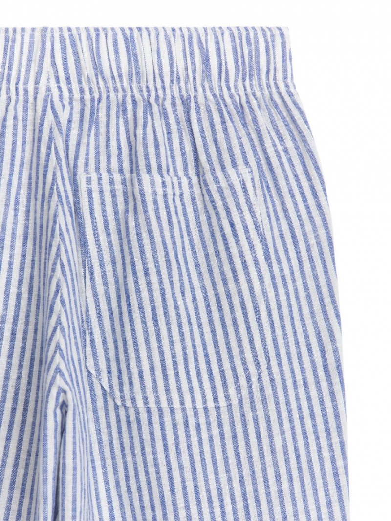 Pantaloni Arket Relaxed Linen Baieti Albastri | Romania-IZUV17908