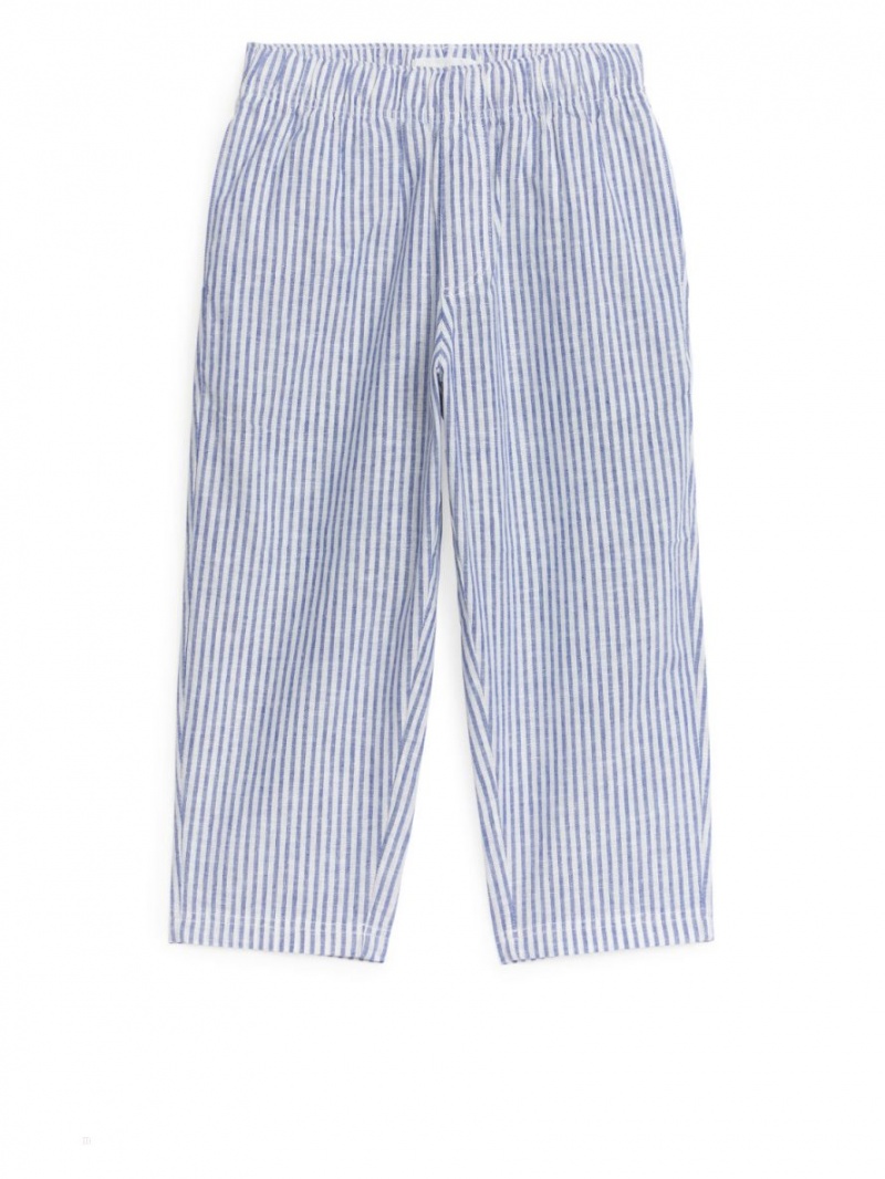 Pantaloni Arket Relaxed Linen Baieti Albastri | Romania-IZUV17908