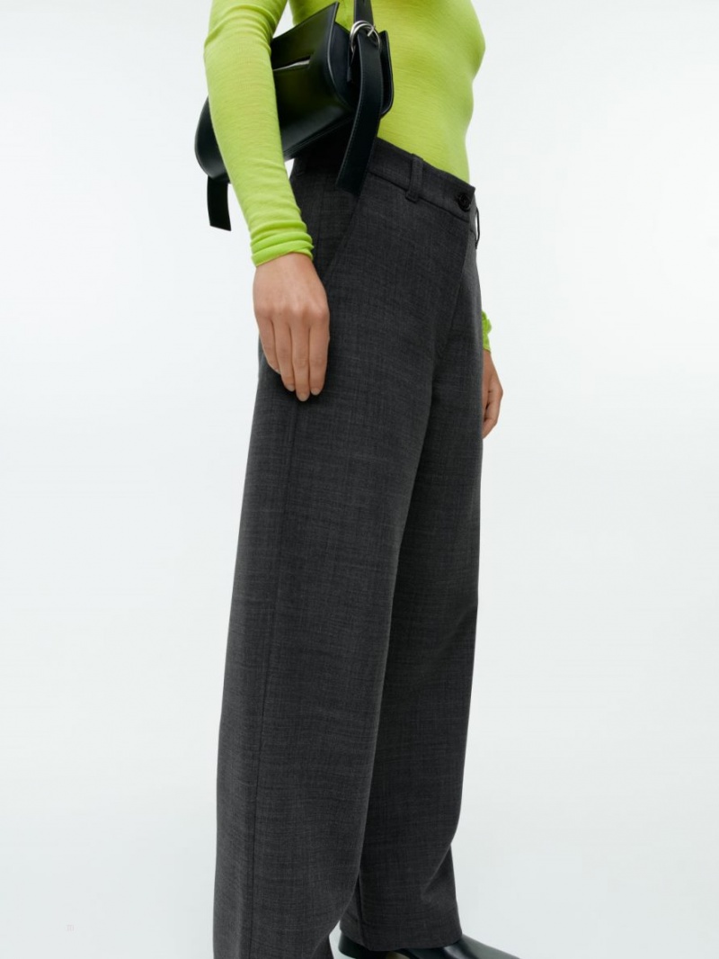 Pantaloni Arket Relaxed Lână Blend Dama Gri Inchis | Romania-DVMW65930