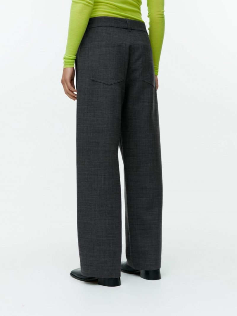 Pantaloni Arket Relaxed Lână Blend Dama Gri Inchis | Romania-DVMW65930