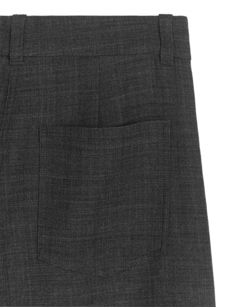Pantaloni Arket Relaxed Lână Blend Dama Gri Inchis | Romania-DVMW65930