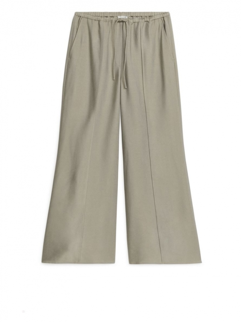 Pantaloni Arket Relaxed Twill Dama Gri | Romania-EIYA61043