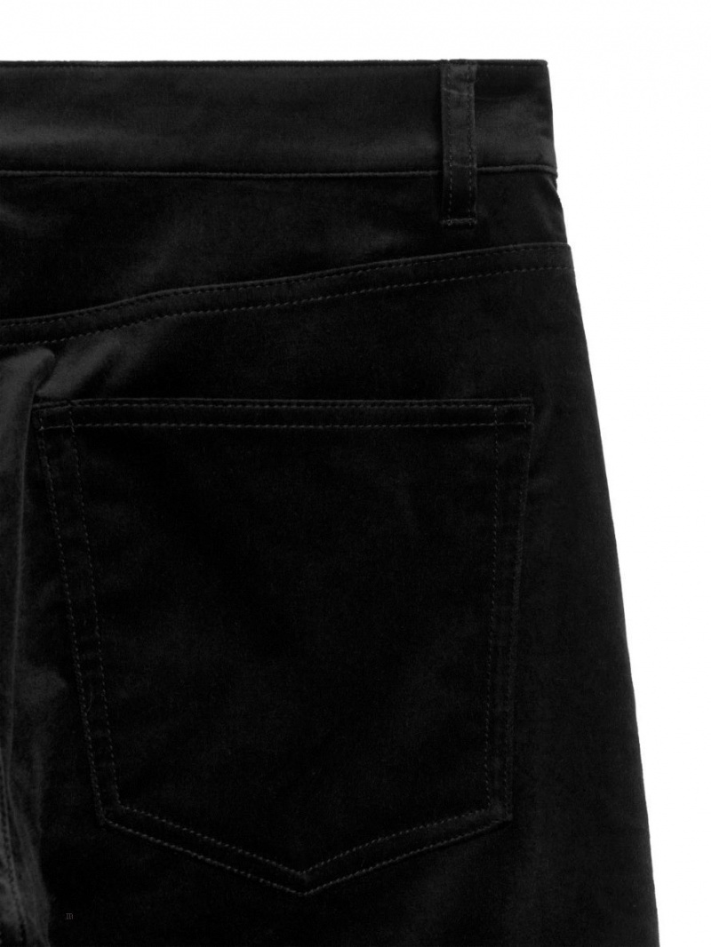 Pantaloni Arket Relaxed Velvet Dama Negrii | Romania-FUXN53069