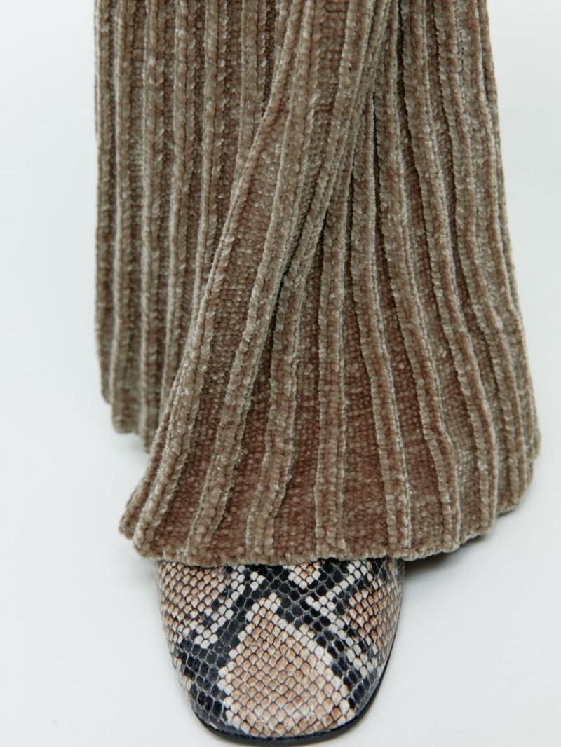 Pantaloni Arket Rib-Knit Chenille Dama Gri | Romania-BXIV94532