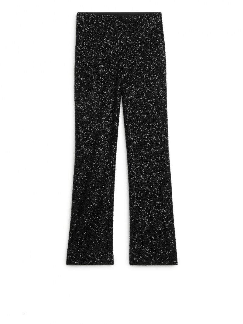 Pantaloni Arket Sequin Dama Negrii | Romania-LTAY96143