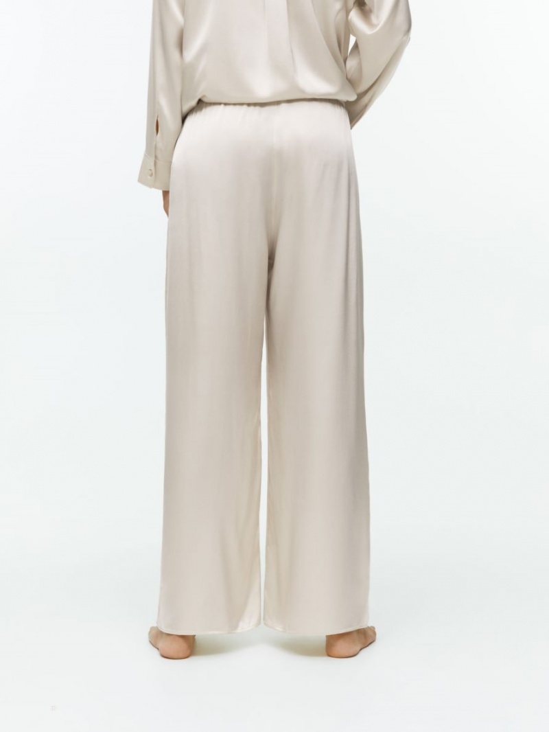 Pantaloni Arket Silk Dama Bej Deschis | Romania-CINK97285