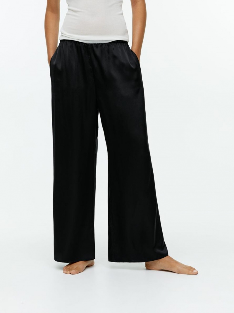 Pantaloni Arket Silk Dama Negrii | Romania-QUTF50426