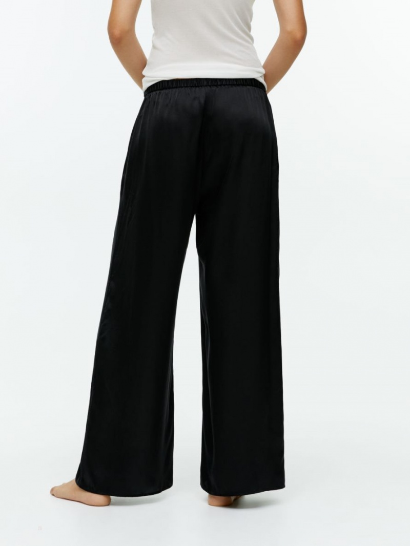 Pantaloni Arket Silk Dama Negrii | Romania-QUTF50426