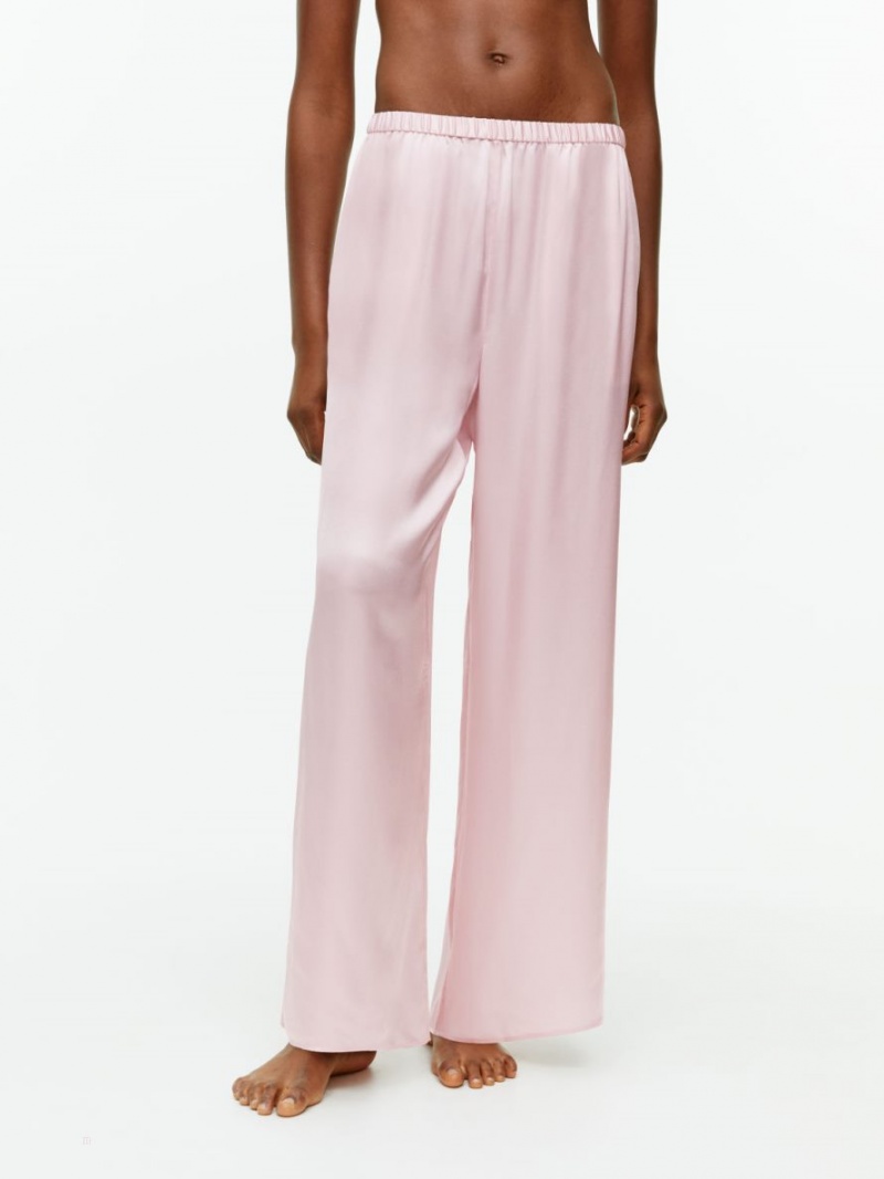 Pantaloni Arket Silk Dama Roz Deschis | Romania-TMBJ78259