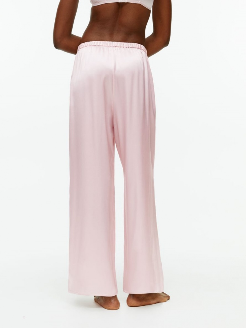 Pantaloni Arket Silk Dama Roz Deschis | Romania-TMBJ78259