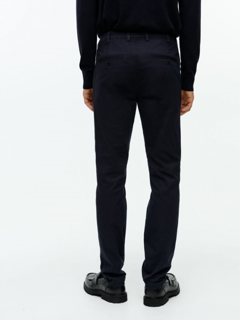 Pantaloni Arket Slim Bumbac Chinos Barbati Albastri Inchis | Romania-SBTR61273