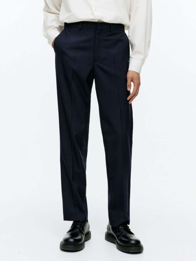 Pantaloni Arket Slim Hopsack-Lână Barbati Albastri Inchis | Romania-HUGX53216