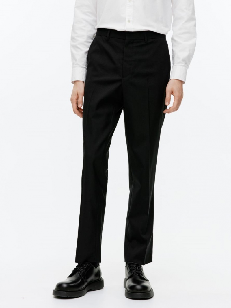 Pantaloni Arket Slim Hopsack-Lână Barbati Negrii | Romania-VGMP02149