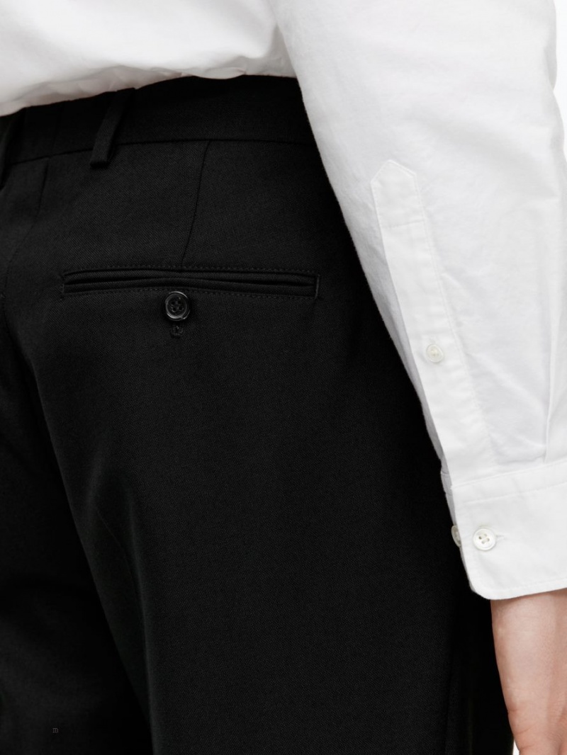 Pantaloni Arket Slim Hopsack-Lână Barbati Negrii | Romania-VGMP02149